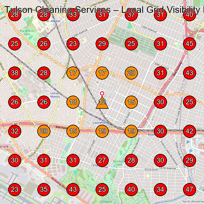 Tulson Cleaning Services GeoGrid visibility map for House Cleaning Service in Queens